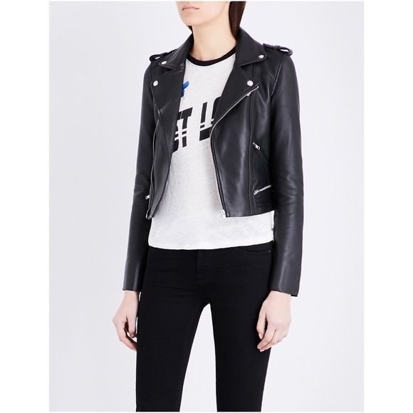 MAJE Basalt Leather Jacket - Picture 2 of 6